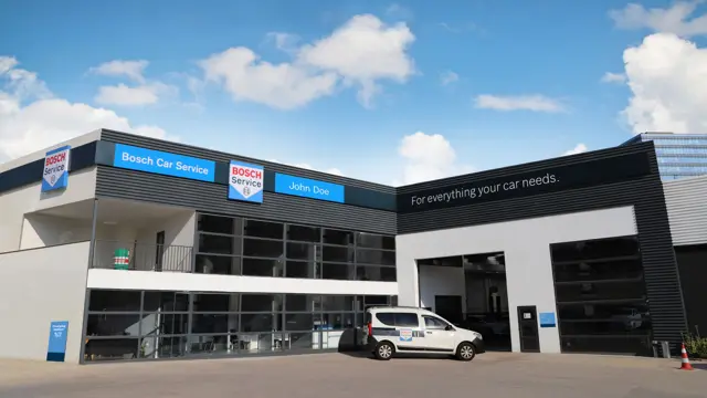 Front entrance of Avalon Automotive workshop in Hamilton, New Zealand.