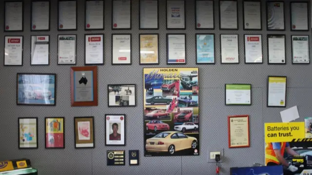 Bosch Car Service in Kingswood - various awards and certificates highlighting their excellence in car service.